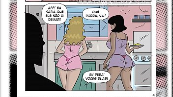 Irmãs gostosas seduzem o papai para conseguir ir ao baile na favela - HQ Pornô Putarias na Favela - Câmera Caseira