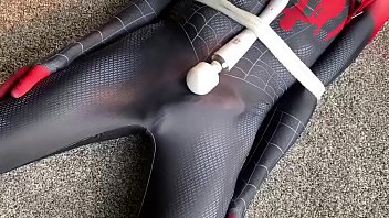Bound Spider-Man Cums